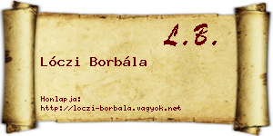 Lóczi Borbála névjegykártya